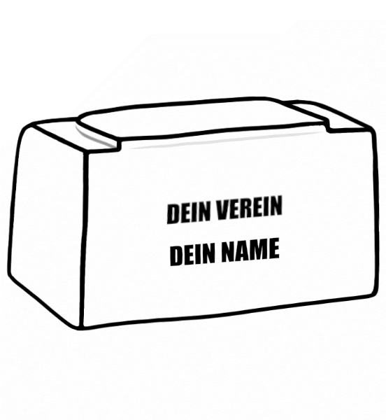 Vereinsname oben, Spielername/Initialen darunter