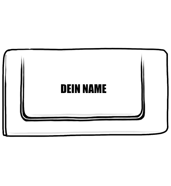 Spielername/Initialen mittig